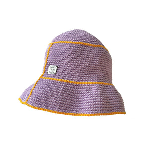Round Top Bucket Hat in Lilac and Egg Yolk - KAIE X ADMISION