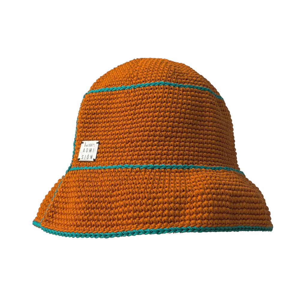 Round Top Bucket Hat in Orange and Tosca - KAIE X ADMISION