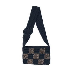 Checkered Mini Brick Bag in Black and Oreo Ori